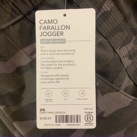 NWT Athleta Farallon Camo MultiPocket Elastic Waist/Cuff Jogger Pants 26/3X - Picture 7 of 12